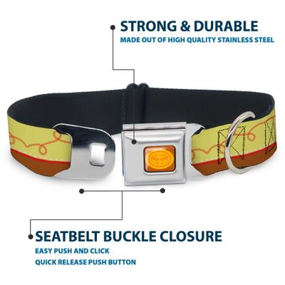Show full view: Buckle-Down Disney Toy Story Jessie Bounding Cowboy Buckle Lasso Dog Collar, Medium: 11 to 16.5-in neck, 1-in wide slide 5 of 9