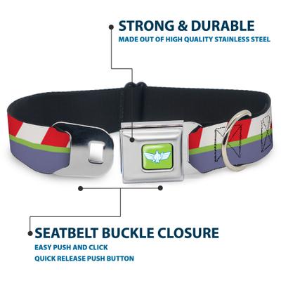 Show full view: Buckle-Down Disney Toy Story Buzz Lightyear Space Ranger Dog Collar, Large: 15 to 24-in neck, 1-in wide slide 4 of 8