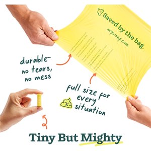 Woof Poomergency Starter Pack Dog Poop Bag Holder for Collar with 3 Emergency Refills, Lavender