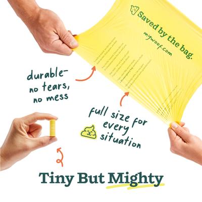 Show full view: Woof Poomergency Starter Pack Dog Poop Bag Holder for Collar with 3 Emergency Refills, Lavender slide 5 of 7