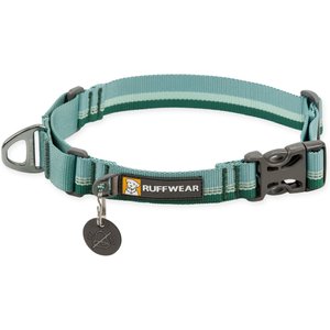 Ruffwear Web Reaction Reflective Dog Collar, River Rock Green, 11 to 14-in neck, 3/4-in wide