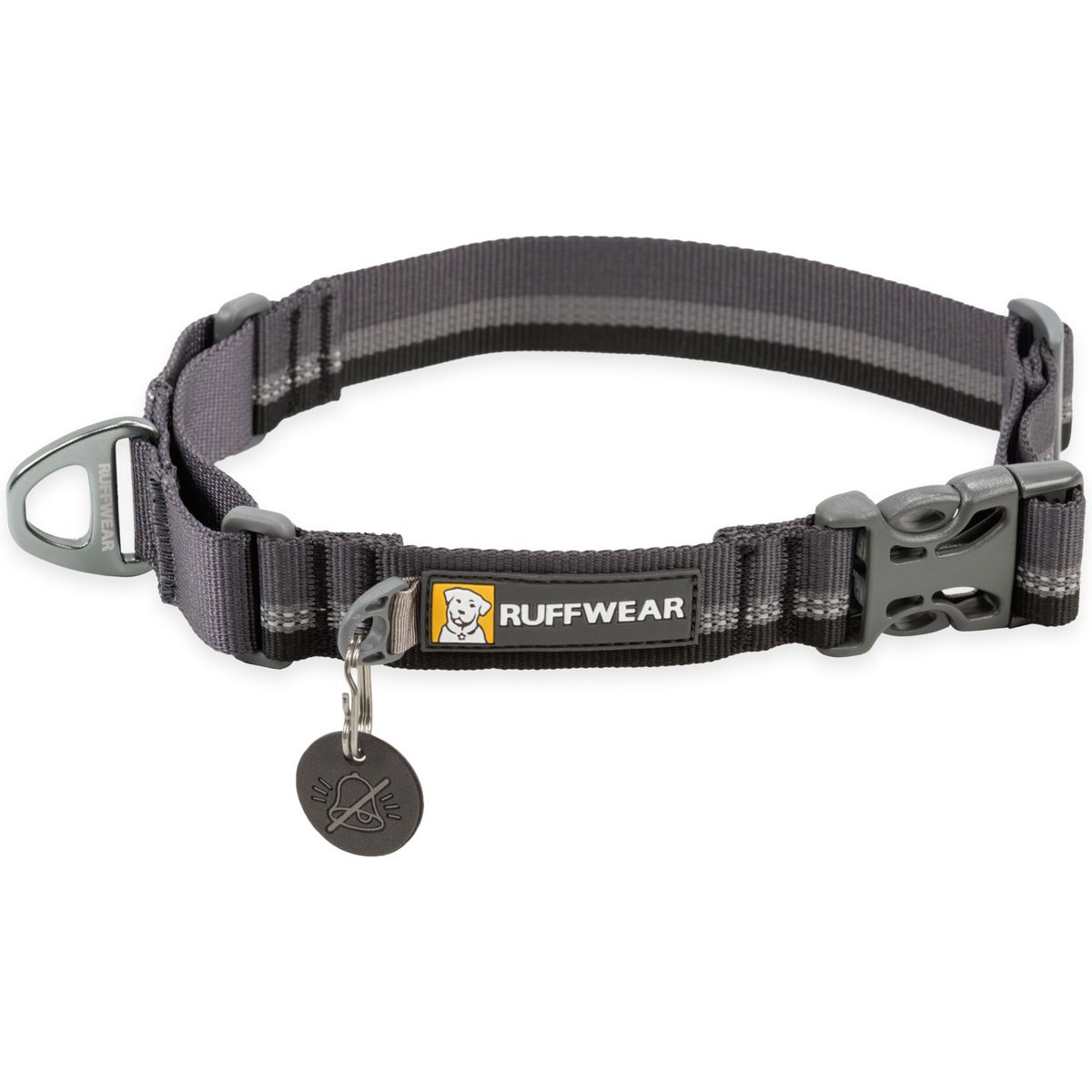 Ruffwear Web Reaction Reflective Dog Collar, Basalt Gray, 23 to 26-in neck, 1-in wide