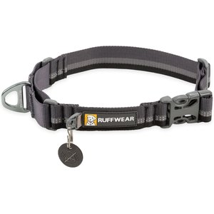 Ruffwear Web Reaction Reflective Dog Collar, Basalt Gray, 14 to 17-in neck, 1-in wide