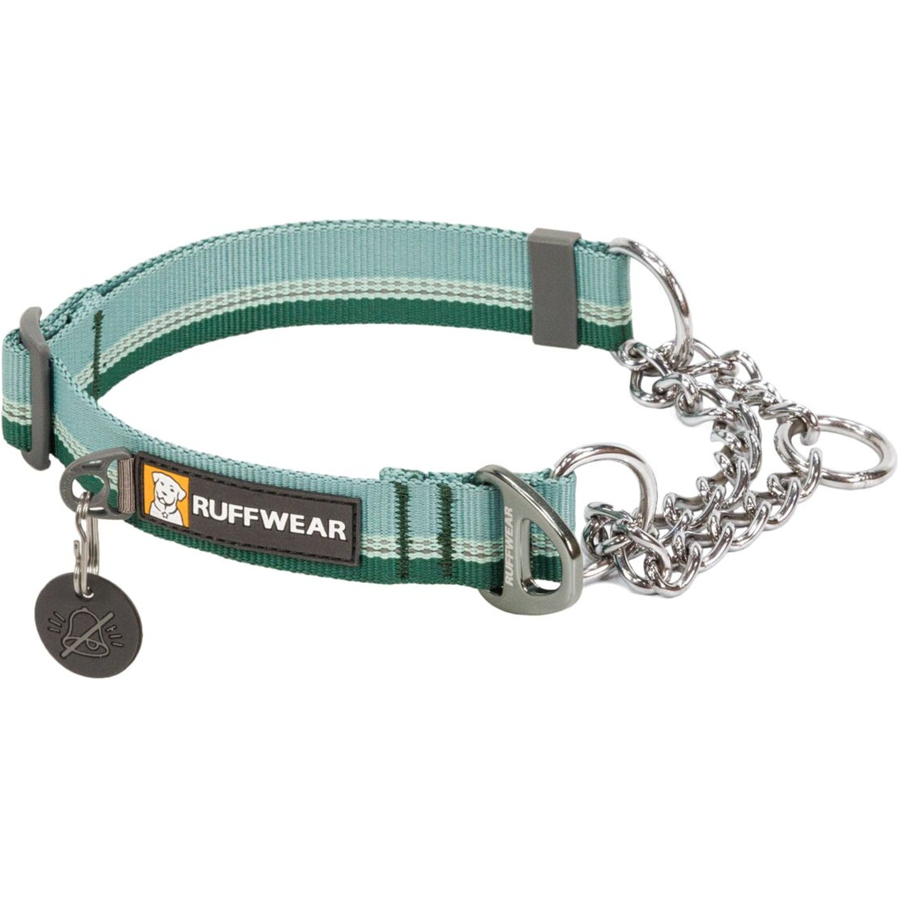 Ruffwear Chain Reaction Reflective Dog Collar, River Rock Green, Small: 11 to 14-in neck, 3/4-in wide