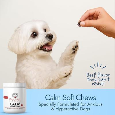 Show full view: Pet Vet Products Beef Flavored Calming Chews Supplement for Dogs, 60 count slide 3 of 7
