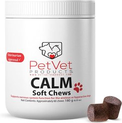 Pet Vet Products Beef Flavored Calming Chews Supplement for Dogs, 60 count