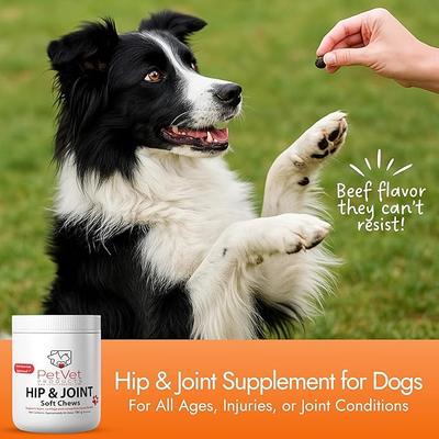 Show full view: Pet Vet Products Glucosamine Beef Flavored Chews Hip & Joint Supplement for Dogs, 60 count slide 3 of 7