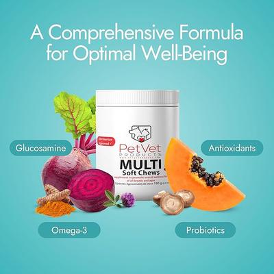 Show full view: Pet Vet Products Beef Flavored Multi Soft Chews Immune Supplement for Dogs, 60 count slide 4 of 7