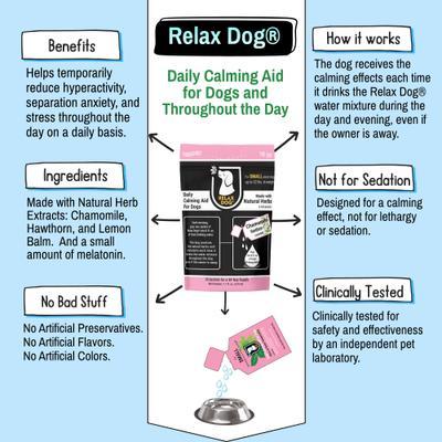Show full view: Relax Dog Daily Calming Aid for Small Size Dogs, 0.24-fl oz sachet, 30 count slide 4 of 10