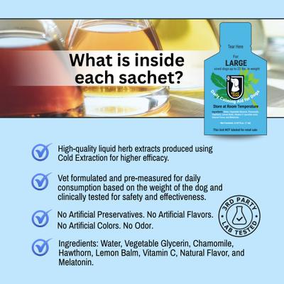 Show full view: Relax Dog Daily Calming Aid for Large Size Dogs, 30 count, 7.1-fl oz pouch slide 8 of 10