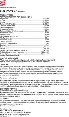 Show full view: Med-Vet Pharmaceuticals (MVP) E-Clipse'PM Pellets Horse Supplement, 6-lb slide 2 of 6