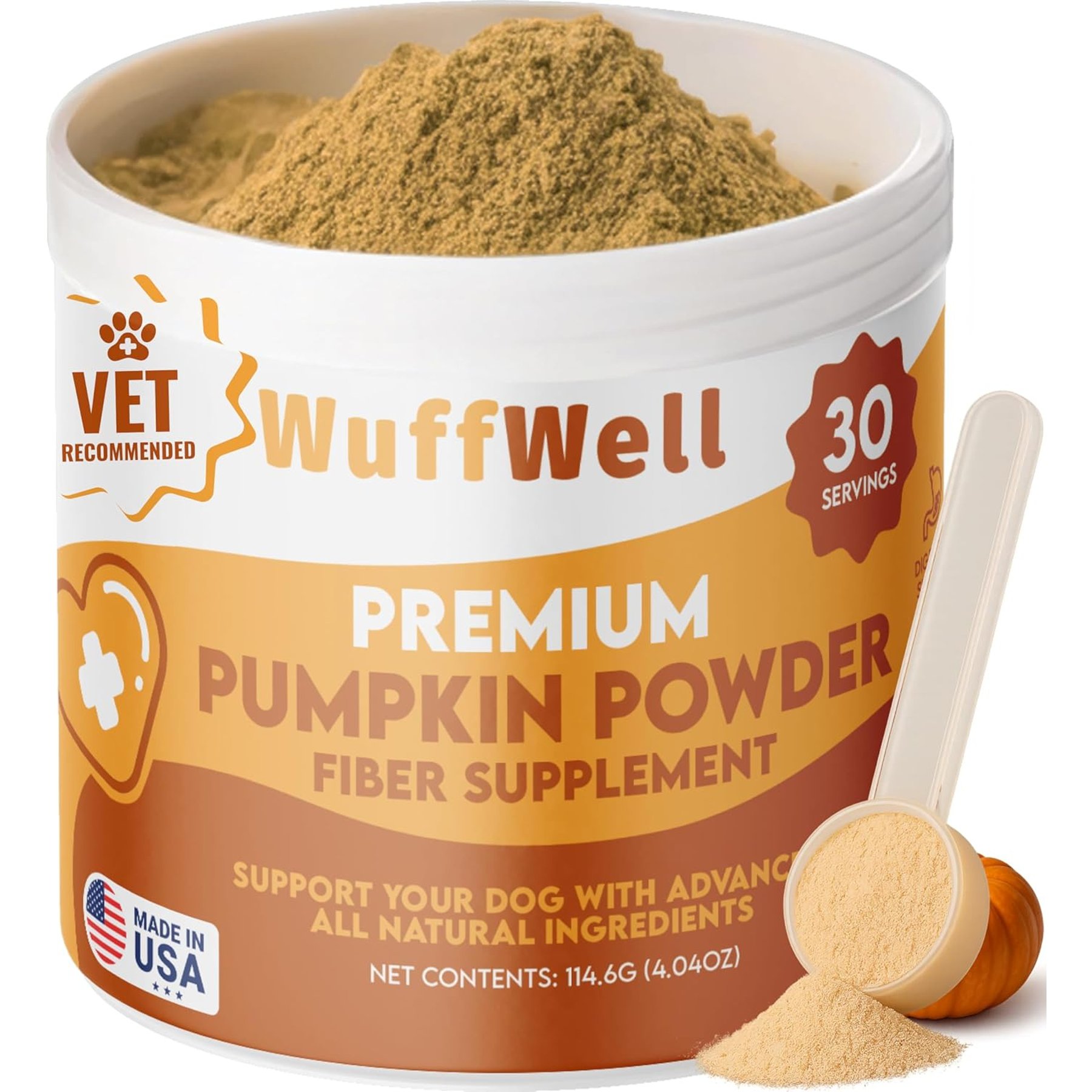 Wuffwell Pumpkin Digestive Aid Supplement Powder, 2-oz