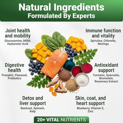 Show full view: Wuffwell Super Greens Supplement Powder for Dogs, 2-oz slide 6 of 11