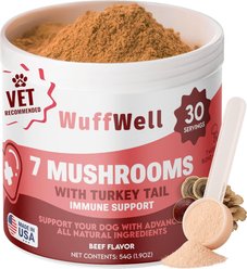 Wuffwell Seven Shrooms Mushroom Powder Supplement for Dogs, 2-oz