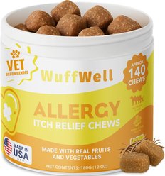 Wuffwell Allergy Supplement Chews for Dogs, 140 count slide 1 of 9