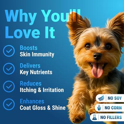 Show full view: Wuffwell Skin & Coat Omega Supplement Chews for Dogs, 140 count slide 4 of 10