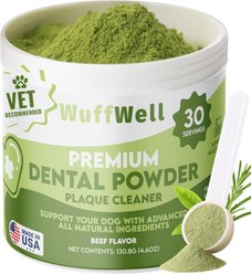 Wuffwell Dental Cleaning Powder with Probiotics for Dogs, 2-oz