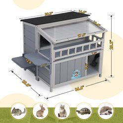 Coziwow Outdoor Weatherproof Feral Kitty Shelter Cat House, Grey slide 2 of 6