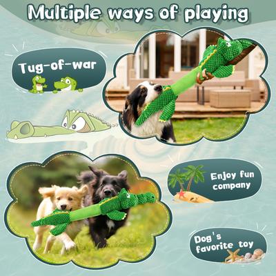 Show full view: FUUFOME Crocodile Plush Dog Toy, Green slide 5 of 8