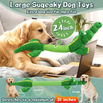 Show full view: FUUFOME Crocodile Plush Dog Toy, Green slide 2 of 8