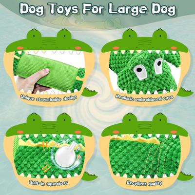 Show full view: FUUFOME Crocodile Plush Dog Toy, Green slide 4 of 8