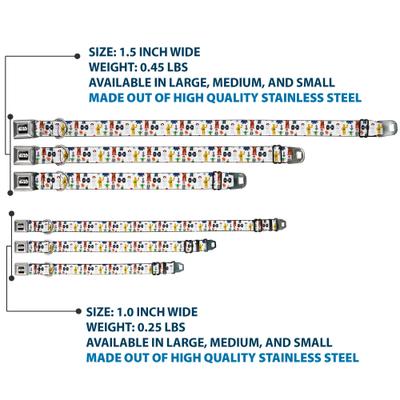 Show full view: Buckle-Down Star Wars Classic Characters Collage Metal Seatbelt Buckle Dog Collar, White, Medium: 16 to 23-in neck, 1.5-in wide slide 4 of 11