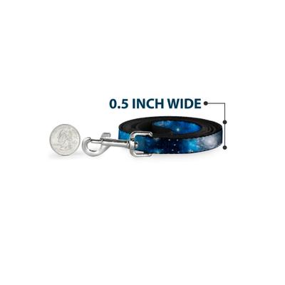 Show full view: Buckle-Down Galaxy Blues Polyester Dog Leash, Blue, 6-ft long, 1-in wide slide 4 of 6