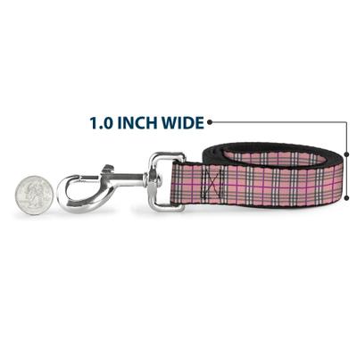 Show full view: Buckle-Down Plaid Pink Polyester Dog Leash, 4-ft long, 1-in wide slide 5 of 6