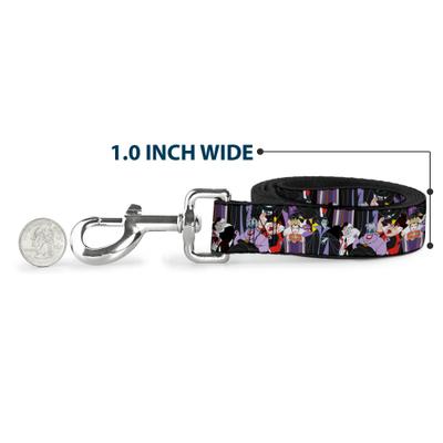 Show full view: Buckle-Down Disney Villains Stacked Polyester Dog Leash, Black, 6-ft long, 1-in wide slide 6 of 7
