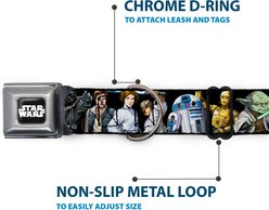 Buckle-Down Star Wars Classic Character Poses Metal Seatbelt Buckle Dog Collar, Black, Large: 15 to 24-in neck, 1-in wide slide 2 of 9