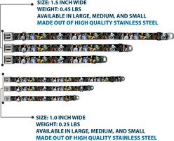 Buckle-Down Star Wars Classic Character Poses Metal Seatbelt Buckle Dog Collar, Black, Medium: 16 to 23-in neck, 1.5-in wide slide 2 of 9