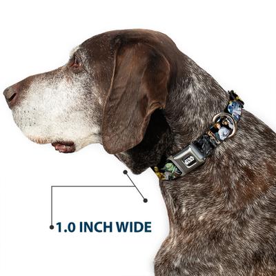 Show full view: Buckle-Down Star Wars Classic Character Poses Metal Seatbelt Buckle Dog Collar, Black, Medium: 11 to 16.5-in neck, 1-in wide slide 6 of 10