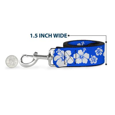 Show full view: Buckle-Down Hibiscus Blue Polyester Dog Leash, Blue, 6-ft long, 1-in wide slide 6 of 6