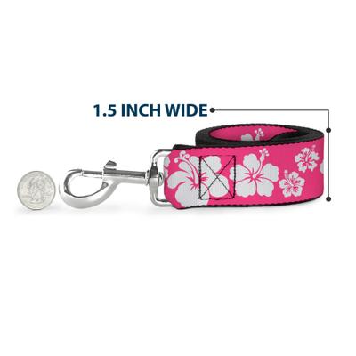 Show full view: Buckle-Down Hibiscus Polyester Dog Leash, Pink, 6-ft long, 1-in wide slide 6 of 6
