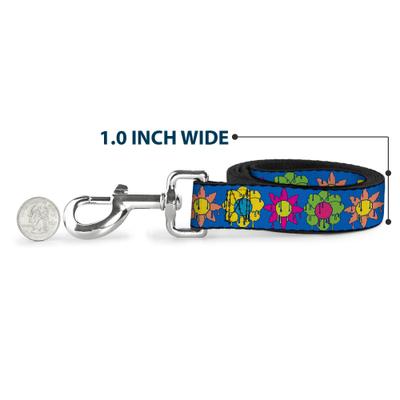 Show full view: Buckle-Down Funky Flower Drip Polyester Dog Leash, 4-ft long, 1-in wide slide 5 of 6