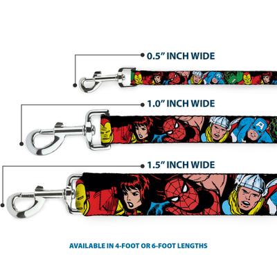 Show full view: Buckle-Down Marvel Characters Polyester Dog Leash, 4-ft long, 1-in wide slide 4 of 7