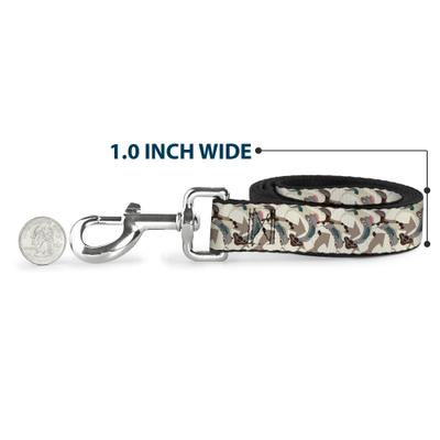 Show full view: Buckle-Down Avatar the Last Airbender Appa Pose Stacked Polyester Dog Leash, White, 6-ft long, 1-in wide slide 6 of 7