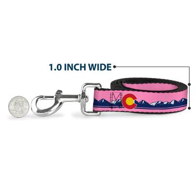 Show full view: Buckle-Down Colorado Flag Icon Mountain Skyline Polyester Dog Leash, 4-ft long, 1-in wide slide 5 of 6
