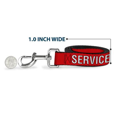 Show full view: Buckle-Down Service Dog Polyester Dog Leash, Red, 6-ft long, 1-in wide slide 6 of 7