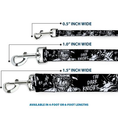 Show full view: Buckle-Down DC Comics Batman The Dark Knight & Joker Smiling Close Up Polyester Dog Leash, Black, 6-ft long, 1-in wide slide 3 of 6