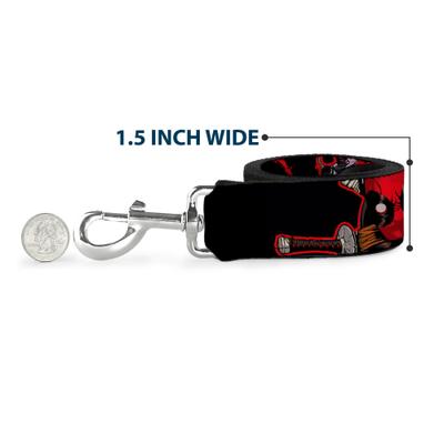 Show full view: Buckle-Down Marvel Comics Deadpool Action Poses Splatter Logo Polyester Dog Leash, Red, 6-ft long, 1-in wide slide 7 of 7