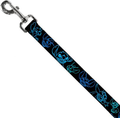 Show full view: Buckle-Down Disney Electric Stitch Poses Polyester Dog Leash, Blue, 4-ft long, 1-in wide slide 2 of 6