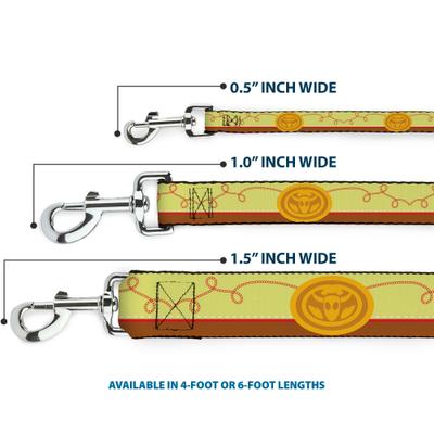 Show full view: Buckle-Down Disney Toy Story Jessie Bounding Cowboy Buckle Lasso Polyester Dog Leash, Yellow, 6-ft long, 1-in wide slide 4 of 7