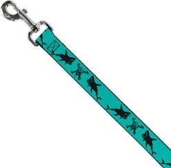 Buckle-Down Disney Pirates Skull Crossbones Sharks Polyester Dog Leash, Black, 4-ft long, 1-in wide slide 2 of 6