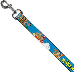 Buckle-Down The Flintstones The Flintstones & Rubbles Group Pose Logo Polyester Dog Leash, Blue, 6-ft long, 1-in wide slide 2 of 6