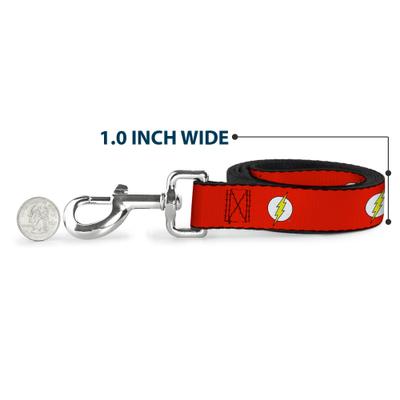 Show full view: Buckle-Down DC Comics Flash Logo Polyester Dog Leash, Red, 6-ft long, 1-in wide slide 6 of 7