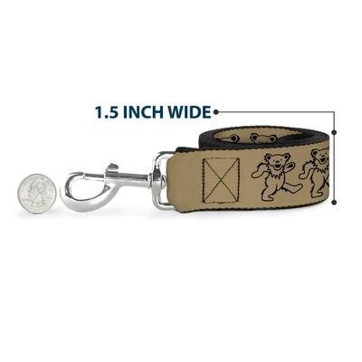 Show full view: Buckle-Down Grateful Dead Dancing Bears Polyester Dog Leash, Beige, 6-ft long, 1-in wide slide 6 of 6