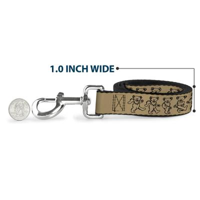 Show full view: Buckle-Down Grateful Dead Dancing Bears Polyester Dog Leash, Beige, 6-ft long, 1-in wide slide 5 of 6