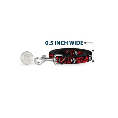 Show full view: Buckle-Down Warner Bros. Friday the 13th Jason Mask Axe Blood Splatter Polyester Dog Leash, Red, 6-ft long, 1-in wide slide 4 of 6