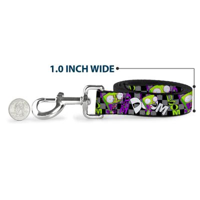 Show full view: Buckle-Down Nickelodeon Invader Zim GIR Doom Pose Checker Polyester Dog Leash, 6-ft long, 1-in wide slide 5 of 6